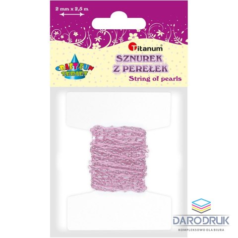 Titanum Koraliki kreatywne Craft-Fun Series na sznurku różowe Titanum (16199D)