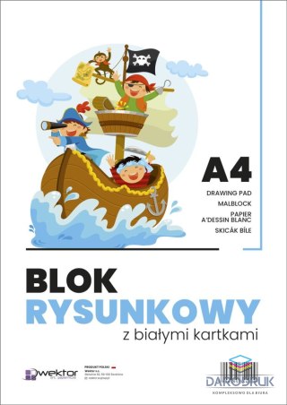 Wektor Blok rysunkowy A4 biały 80g 20k [mm:] 210x297 Wektor