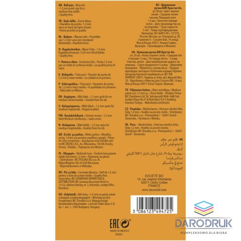 Bic Długopis Cristal wkład niebieski 1,2mm Bic (949879)