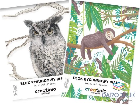 Creatinio Blok rysunkowy A4 biały 90g 20k Creatinio (400176663)