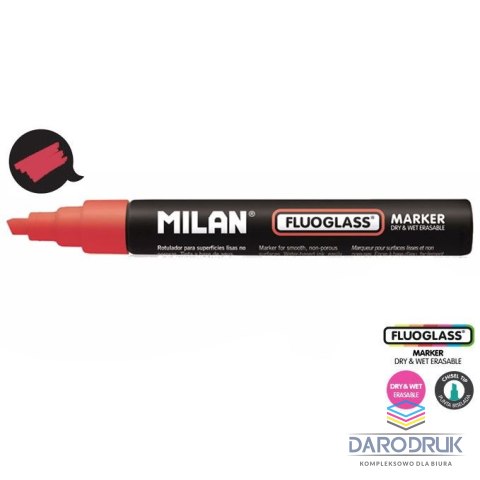 Milan Marker specjalistyczny do szyb fluo wkład czerwony 2,0-4,0mm Milan (591293012)