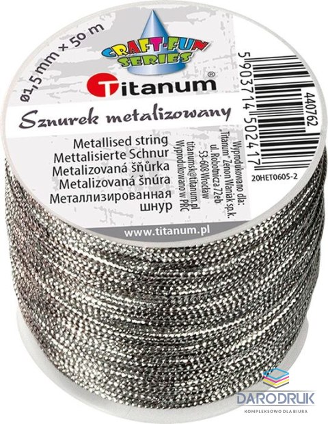 Titanum Sznurek Craft-Fun Series srebrny 50m Titanum (20HET0605-)