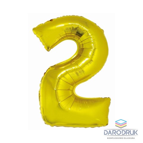 Godan Balon foliowy Smart cyfra 2 złota 76cm Godan (CH-SZL2)