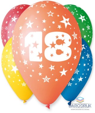Godan Balon gumowy Z NADRUKIEM 5 szt mix 300mm 12cal Godan (GS110/18)
