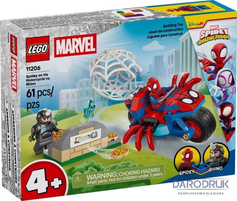 Lego Klocki konstrukcyjne Marvel Spidey na motocyklu kontra Rhino Lego (11206)