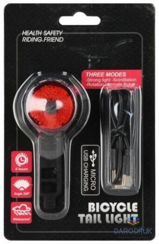 Mega Creative Rower Lampka rowerowa USB tył Mega Creative (582864)