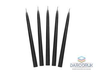 Partydeco Świeca Stożkowa matowa czarna 1op/10szt czarna [mm:] 240 Partydeco (SKMAT-010)