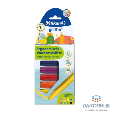 Pelikan Kredki świecowe Griffix 700832 8 kol. Pelikan (300000361)