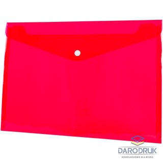 Tetis Teczka plastikowa na guzik koperta pp A4 czerwony 140 mic. [mm:] 235x330 Tetis (BT611-C)