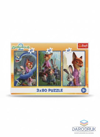 Trefl Puzzle Zootopia 3x80 3x80 el. Trefl (34897)