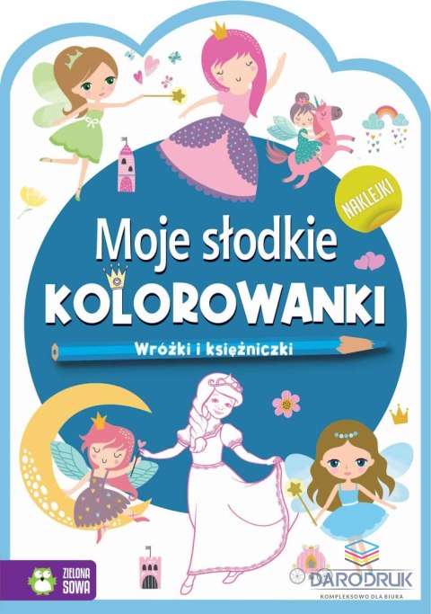 Zielona Sowa Książeczka edukacyjna Moje słodkie kolorowanki Wróżki i księżniczki Zielona Sowa