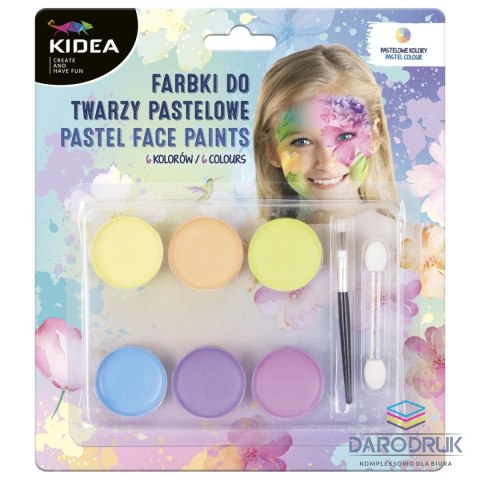 Derform Farba do malowania twarzy kidea Pastel 6 kolor. Derform (FDTP6KA)