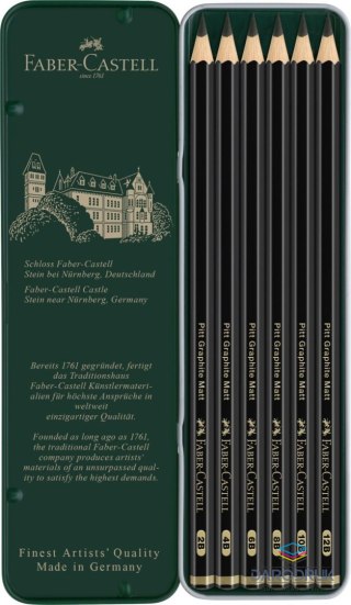 Faber Castell Ołówek artystyczny Pitt Graphite Matt 6 szt (różne) Faber Castell (115207 FC)