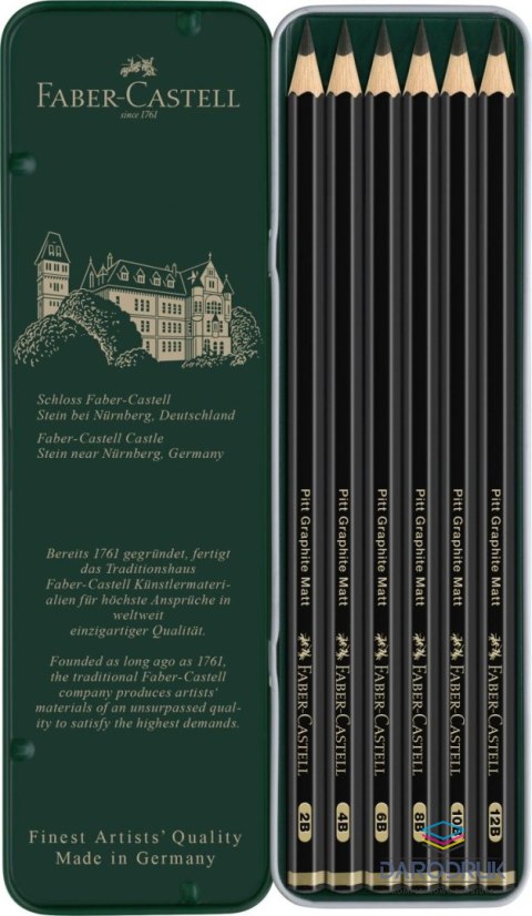 Faber Castell Ołówek artystyczny Pitt Graphite Matt 6 szt (różne) Faber Castell (115207 FC)