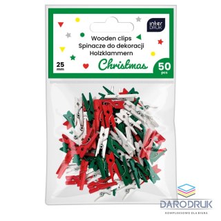 Interdruk Spinacze CHRISTMAS mini do dekoracji Interdruk (50 szt)