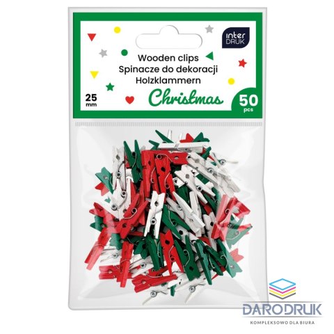 Interdruk Spinacze CHRISTMAS mini do dekoracji Interdruk (50 szt)