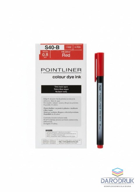 Pentel Cienkopis POINTLINER COLOUR wkład czarny 0,4mm 1kol. Pentel (S40-B)