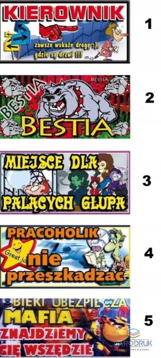 Tabliczka informacyjna Śmieszne tabliczki 3D na drzwi [mm:] 195x90