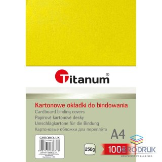 Titanum Karton do bindowania A4 błyszczący - chromolux żółty 250g Titanum