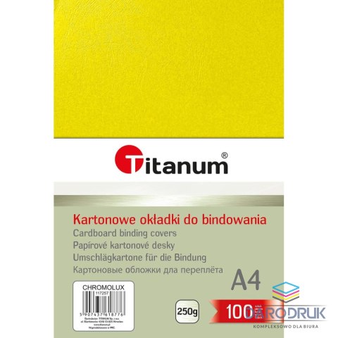 Titanum Karton do bindowania A4 błyszczący - chromolux żółty 250g Titanum