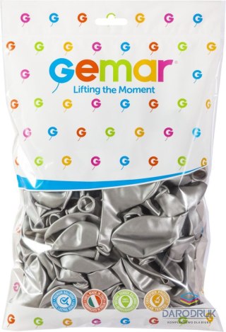Balon gumowy metalizowany srebrna 300mm 12cal (GM110/sr/38)