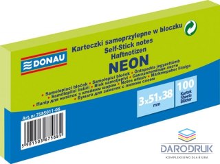 Donau Notes samoprzylepny (karteczki) Neon zielony 300k [mm:] 51x38 Donau (7585011-06)
