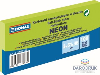 Donau Notes samoprzylepny (karteczki) Neon zielony 300k [mm:] 51x38 Donau (7585011-06)
