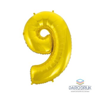 Godan Balon foliowy cyfra 9 złota 85 cm