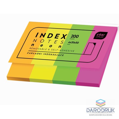 Interdruk Zakładki indeksujące 200k [mm:] 20x50 Interdruk (IZAKIND200N)