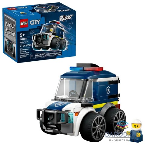 Lego Klocki konstrukcyjne City Pojazdy — Ciężarówka policyjna Lego (60481)