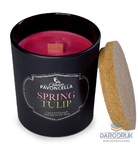 Pavoncella Świeczka ozdobna Classico Spring Tulip czarna 135 g Pavoncella (5905711530998)