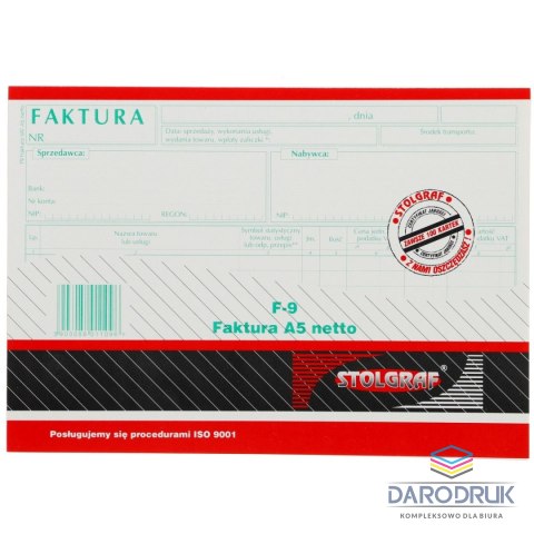 Stolgraf Druk samokopiujący A5 Faktura Netto 100k. Stolgraf