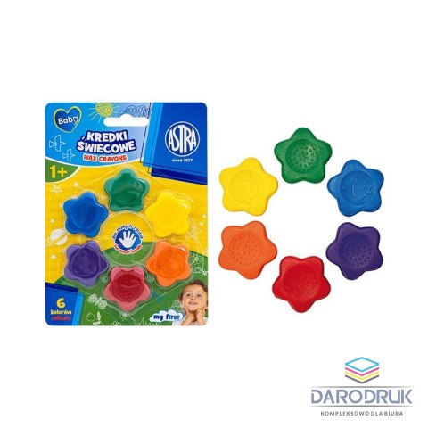 Astra Baby Kredki świecowe kształcie gwiazdek 6 kol. Astra Baby (316023003)