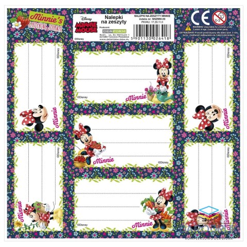 Derform Naklejka na zeszyt Myszka Minnie [mm:] 165x165 Derform (NNZMM)