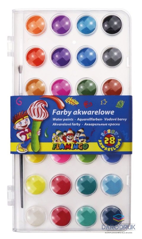 Flamingo Farby akwarelowe 28 kolor. Flamingo (SR-BR54)