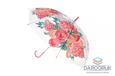Parasol długa przezroczysta w kwiaty (SDA308)