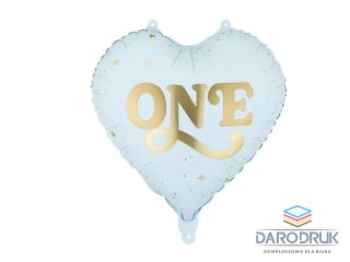 Partydeco Balon foliowy Serce 'One', 45 cm, jasny niebieski 18cal Partydeco (FB390-001J)