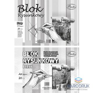 Protos Blok rysunkowy A4 biały 90g 20k Protos