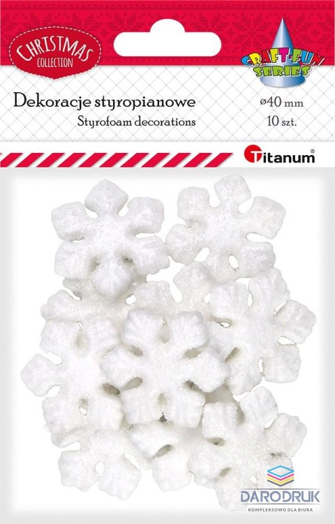 Titanum Ozdoba świąteczna Craft-Fun Series styropianowe płatki śniegu Titanum (25YX0514-3)