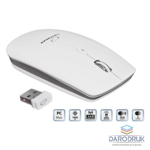 Esperanza Mysz Saturn biały Esperanza (EM120W)