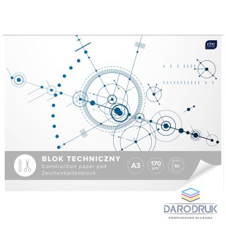 Interdruk Blok techniczny A3 biały 170g 10k Interdruk (BLTA3)