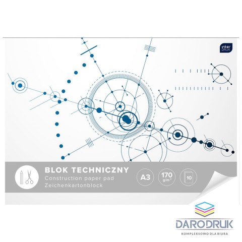 Interdruk Blok techniczny A3 biały 170g 10k Interdruk (BLTA3)