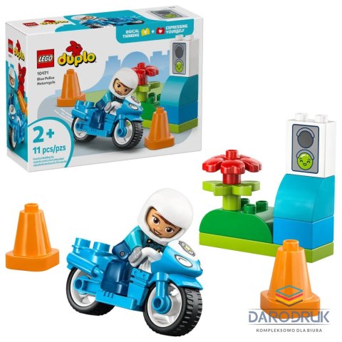 Lego Klocki konstrukcyjne Duplo Niebieski motocykl policyjny Lego (10471)