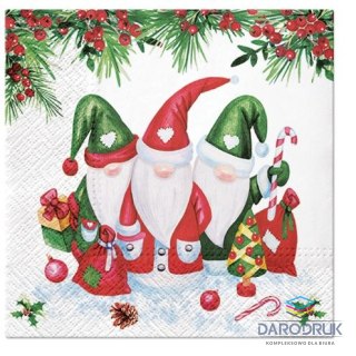 Paw Serwetki Lunch BN Christmas Gnomes mix bibuła [mm:] 330x330 Paw (SDL230500)