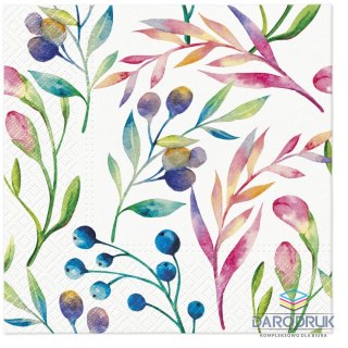 Paw Serwetki Lunch Multicolored Flowers mix nadruk bibuła [mm:] 330x330 Paw (SDL137700)