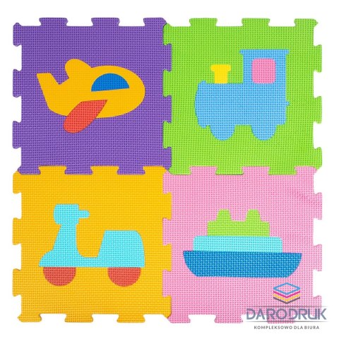 Smily Play Mata dla malucha piankowa pojazdy, 29x29cm Smily Play (SP84356)