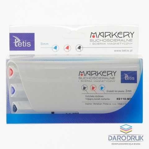 Tetis Marker suchościeralny marekery do tablic wkład mix 3,0mm okrągła końcówka Tetis