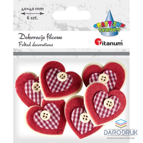 Titanum Ozdoba filcowa Craft-Fun Series serca 3D Titanum (EA415)