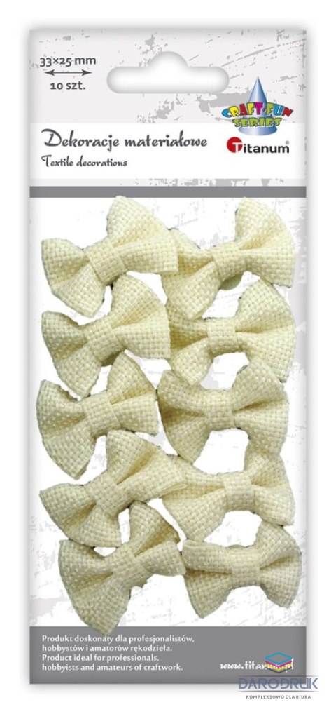 Titanum Ozdoba materiałowa Craft-Fun Series kokardki jutowe samoprzylepne Titanum (7507)