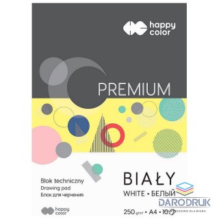 Happy Color Blok techniczny A4 biały 250g 10k Happy Color (HA 3725 2030-0)